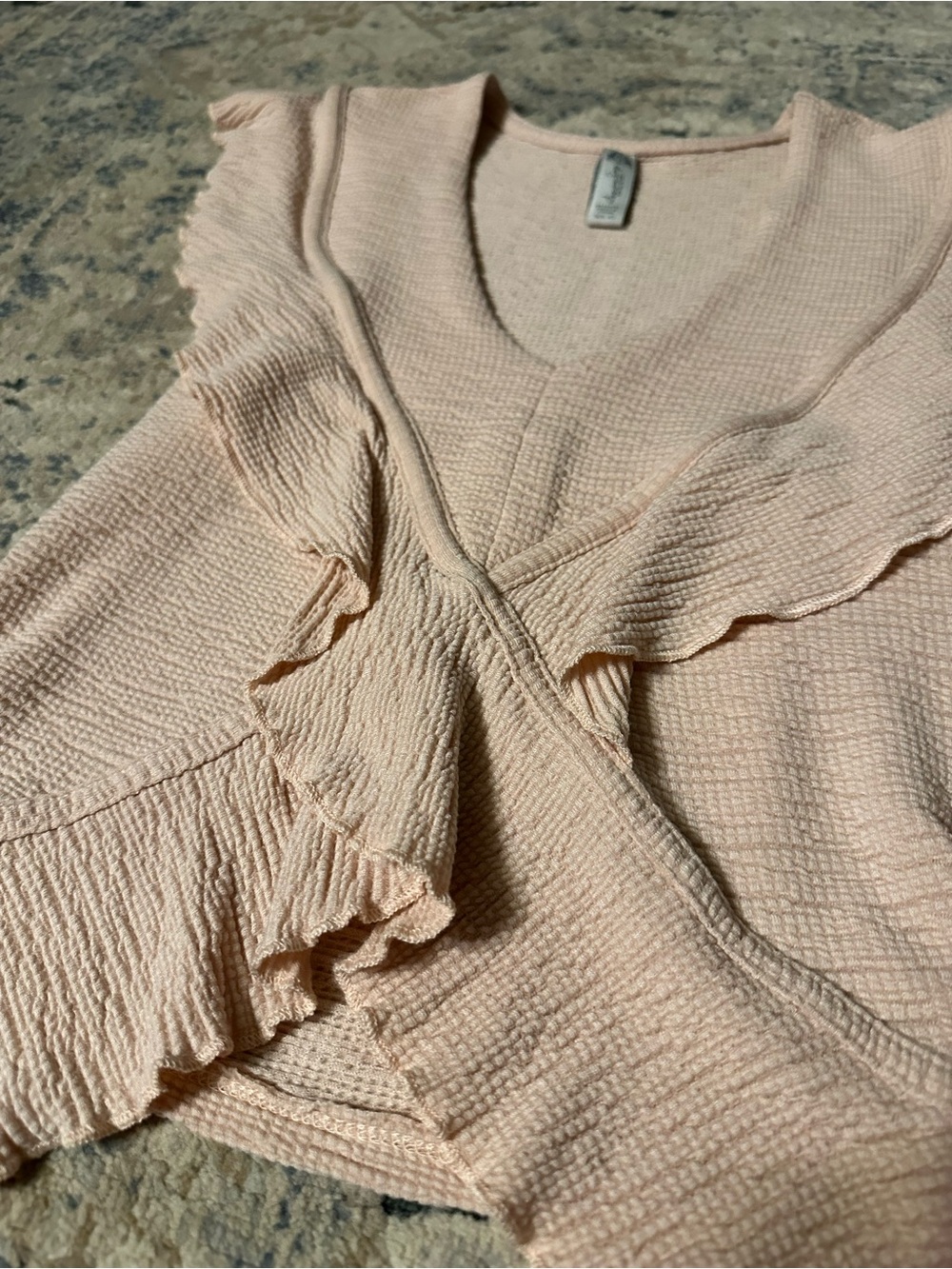 American Rag Peach Crop Ruffle Top - Picture 3 of 4